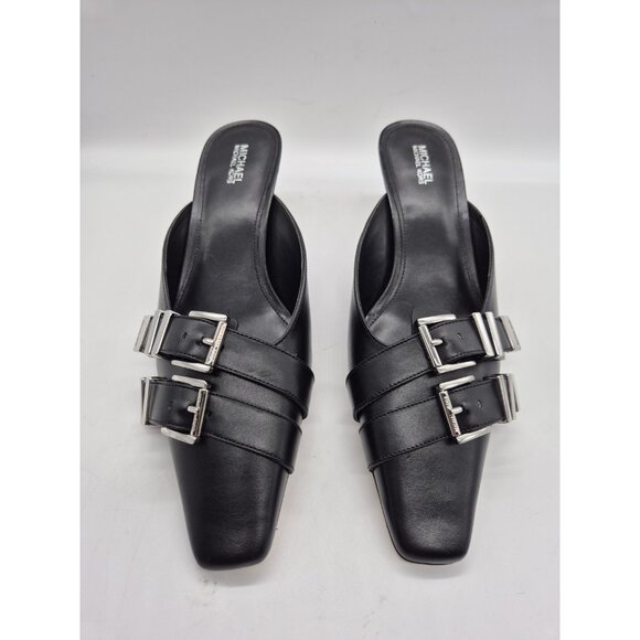 Michael Kors Shoes - Michael Kors Women Shoes Size 7.5 Darrington Kitten Heel Mule Black Leather (149